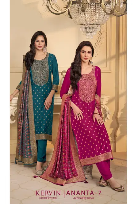 Ananta Vol 7 By Vinay Kervin Viscose Pashmina Dress Material Wholesale In India